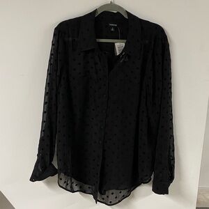 Torrid Polka Dot Blouse Size 1
